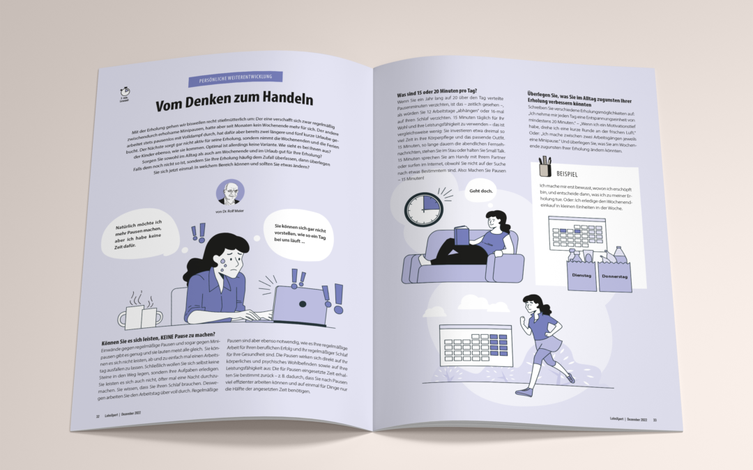 Layouts und Illustrationen für das LohnXpert-Magazin